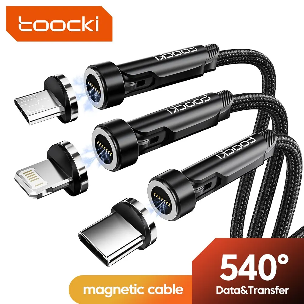 Cavo di ricarica magnetico Toocki con tre connettori intercambiabili