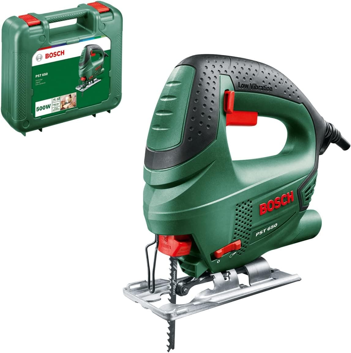 Seghetto alternativo Bosch PST 650 verde con valigetta