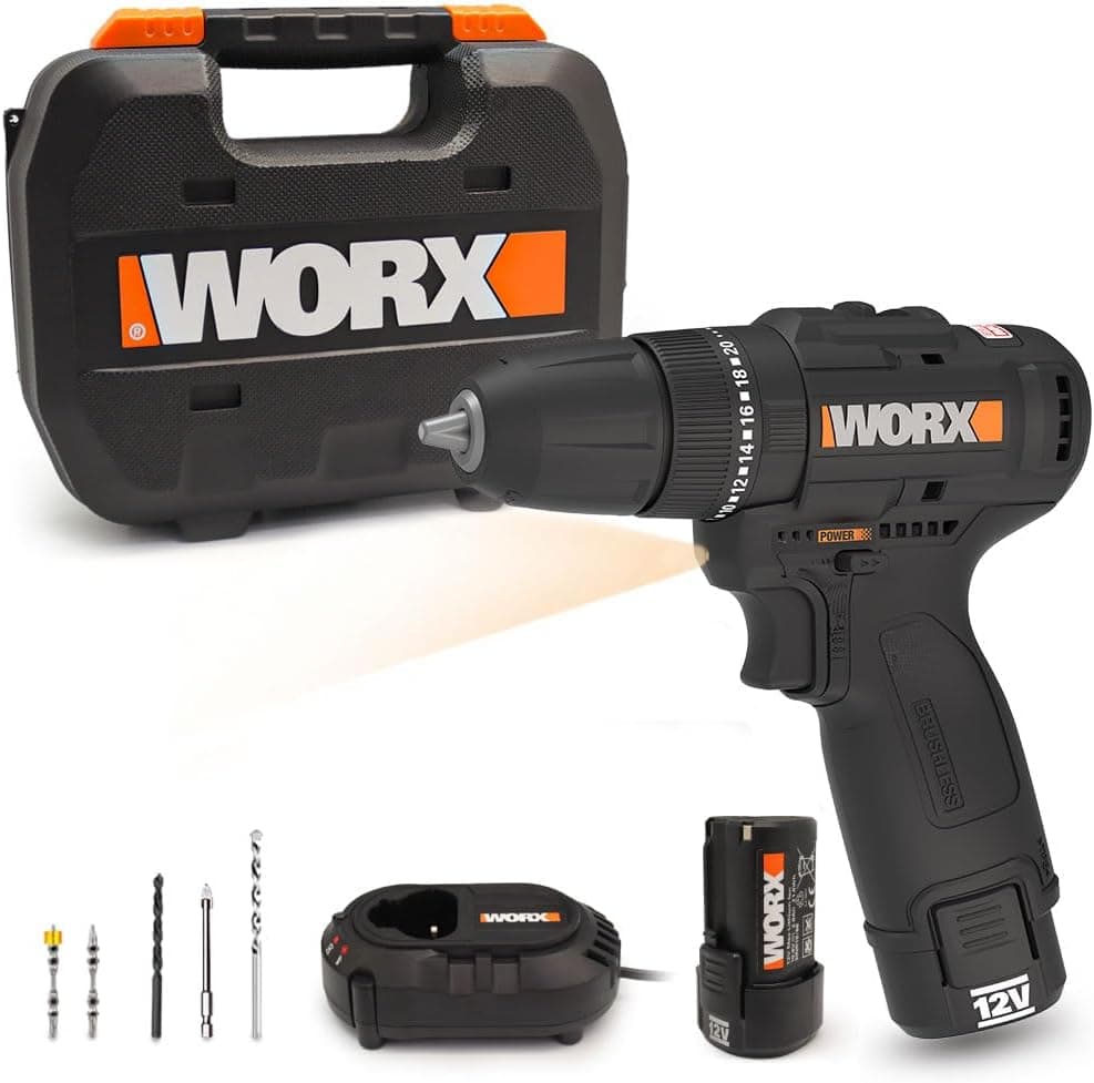 WORX WX121 trapano avvitatore a percussione 12V arancione e nero con batteria