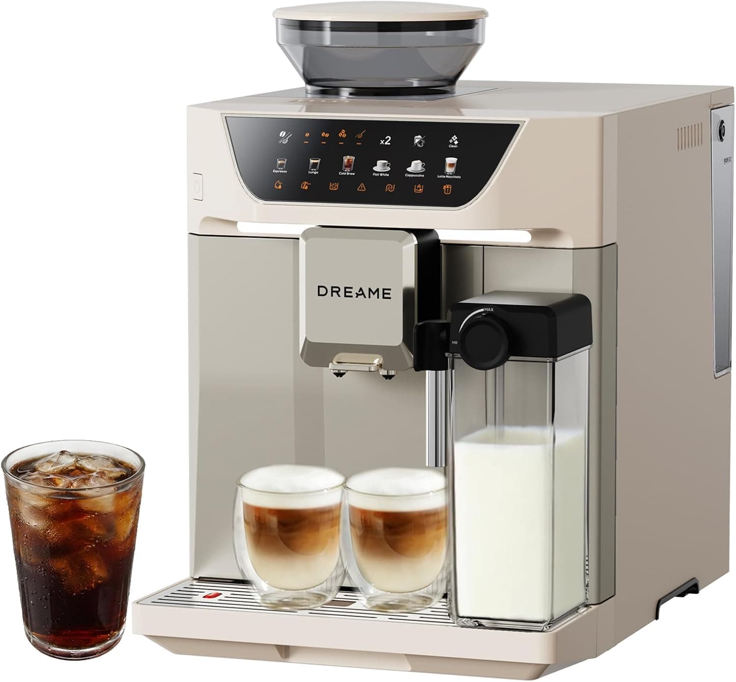 Macchina per caffè espresso automatica Dreame Ecceluxe Master color crema con display a colori