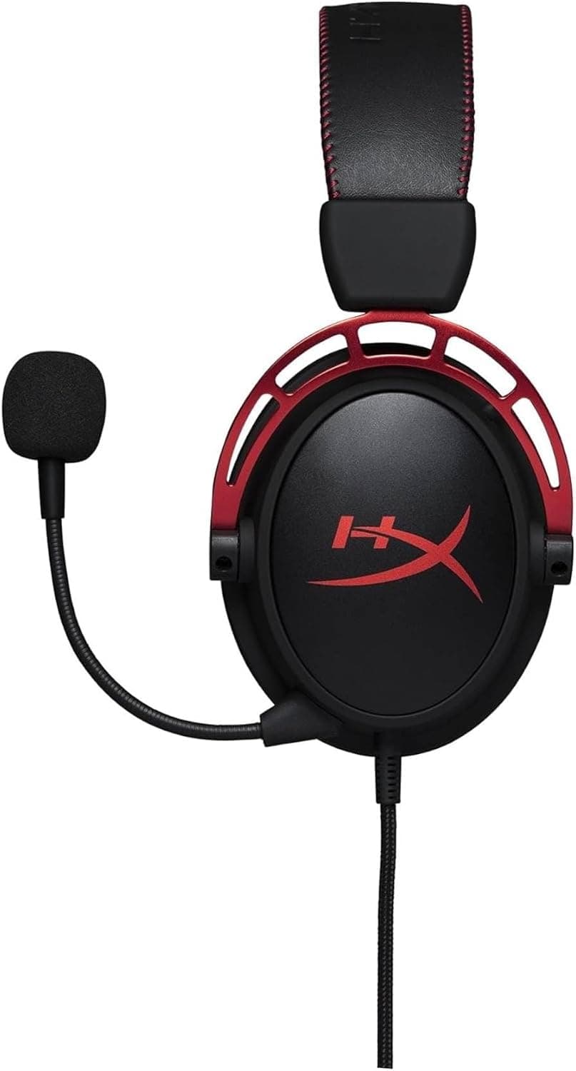 HyperX Cloud Alpha cuffie gaming nere e rosse con microfono boom rimovibile
