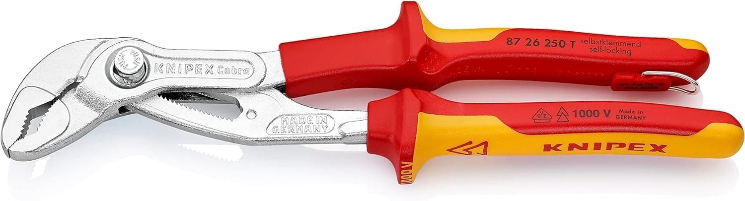 KNIPEX Cobra VDE 87 26 250 T pinza regolabile isolata rossa e gialla
