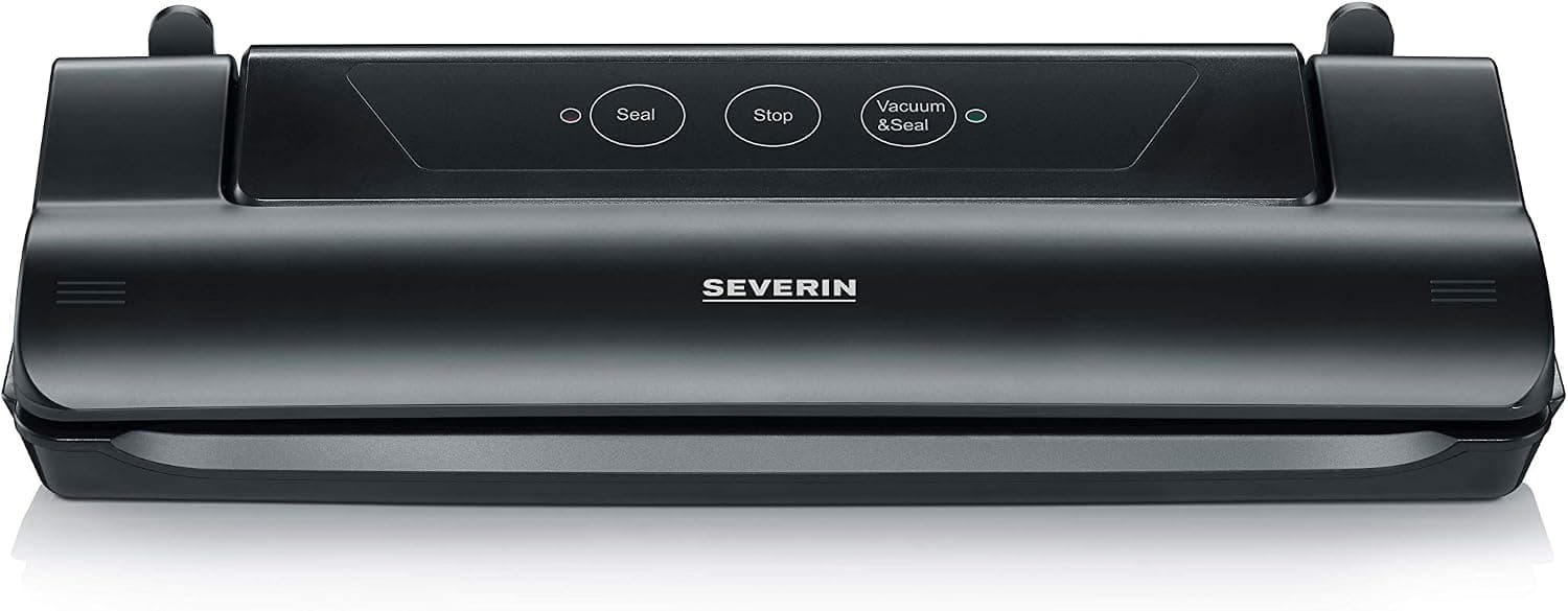 Macchina per sottovuoto Severin FS 3610 nera con coperchio e pannello comandi