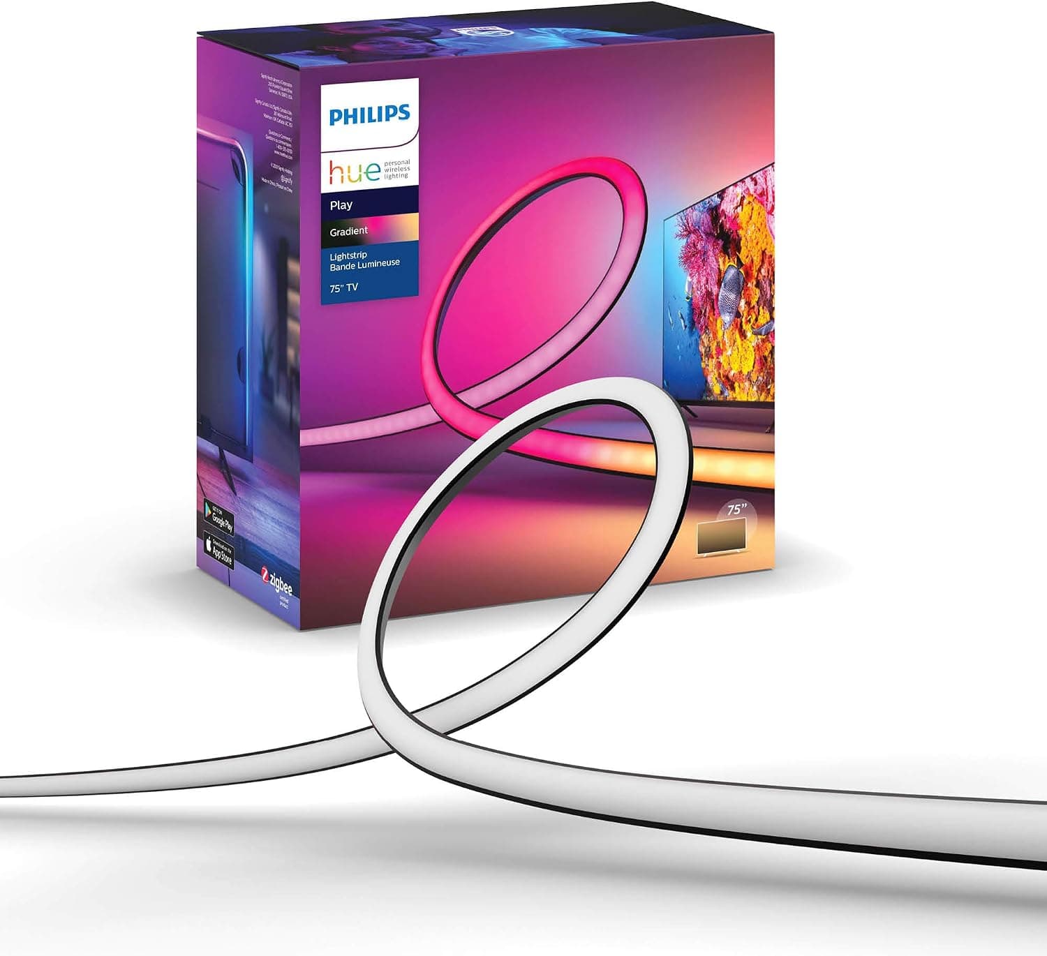 Striscia LED Philips Hue Play Gradient Lightstrip dietro una TV