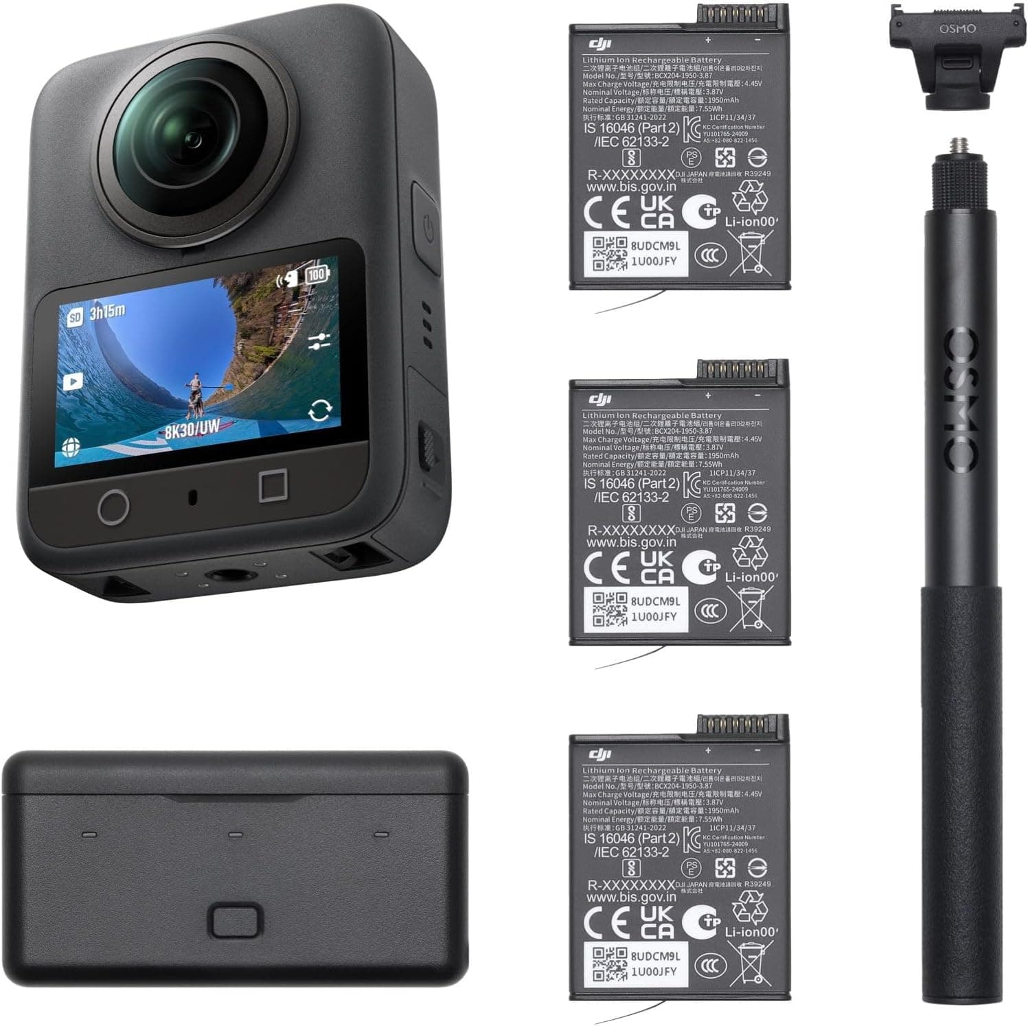 Action cam DJI Osmo 360 Combo Adventure con batterie e accessori