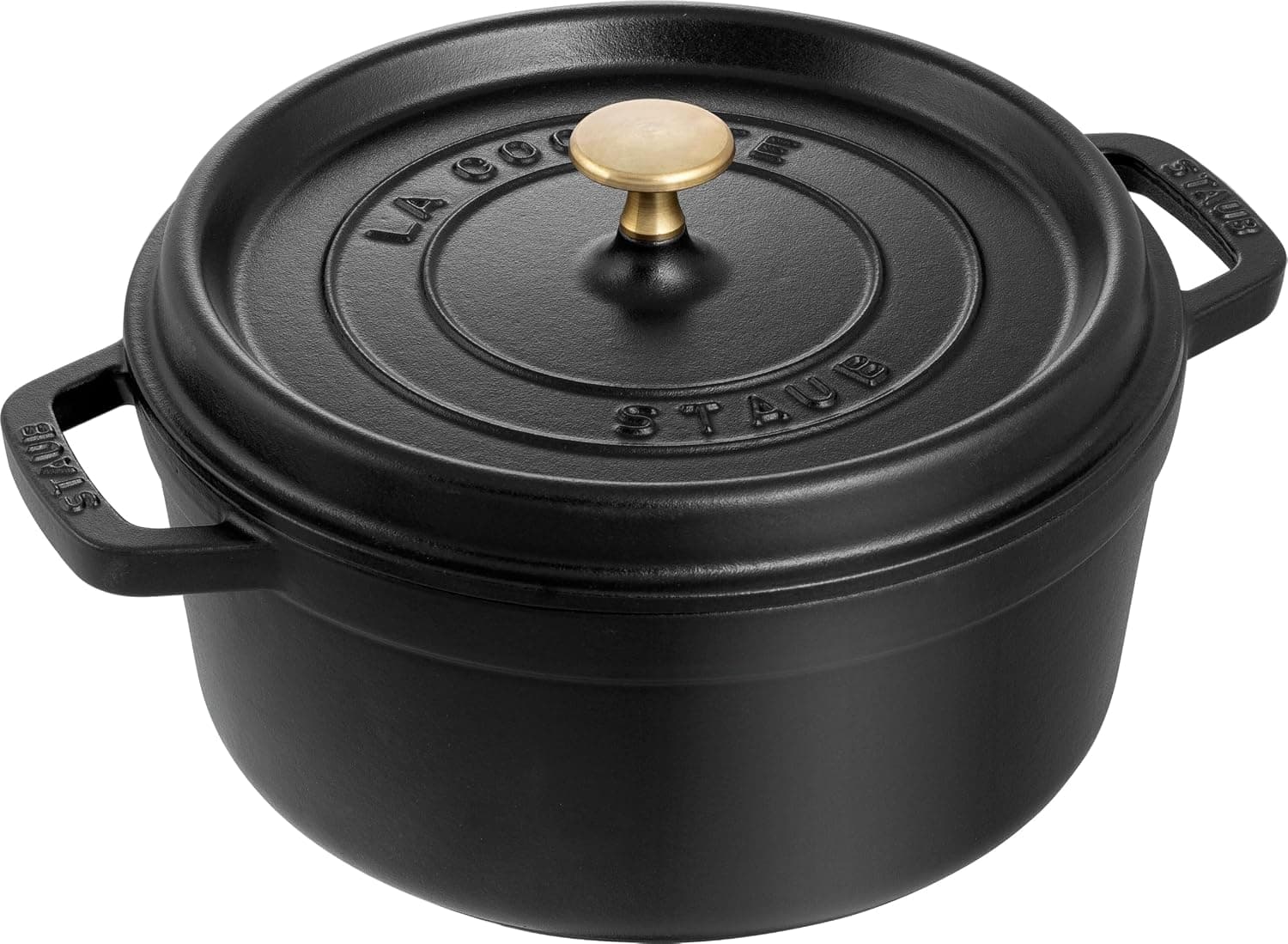Cocotte rotonda STAUB in ghisa nera da 26 cm con coperchio