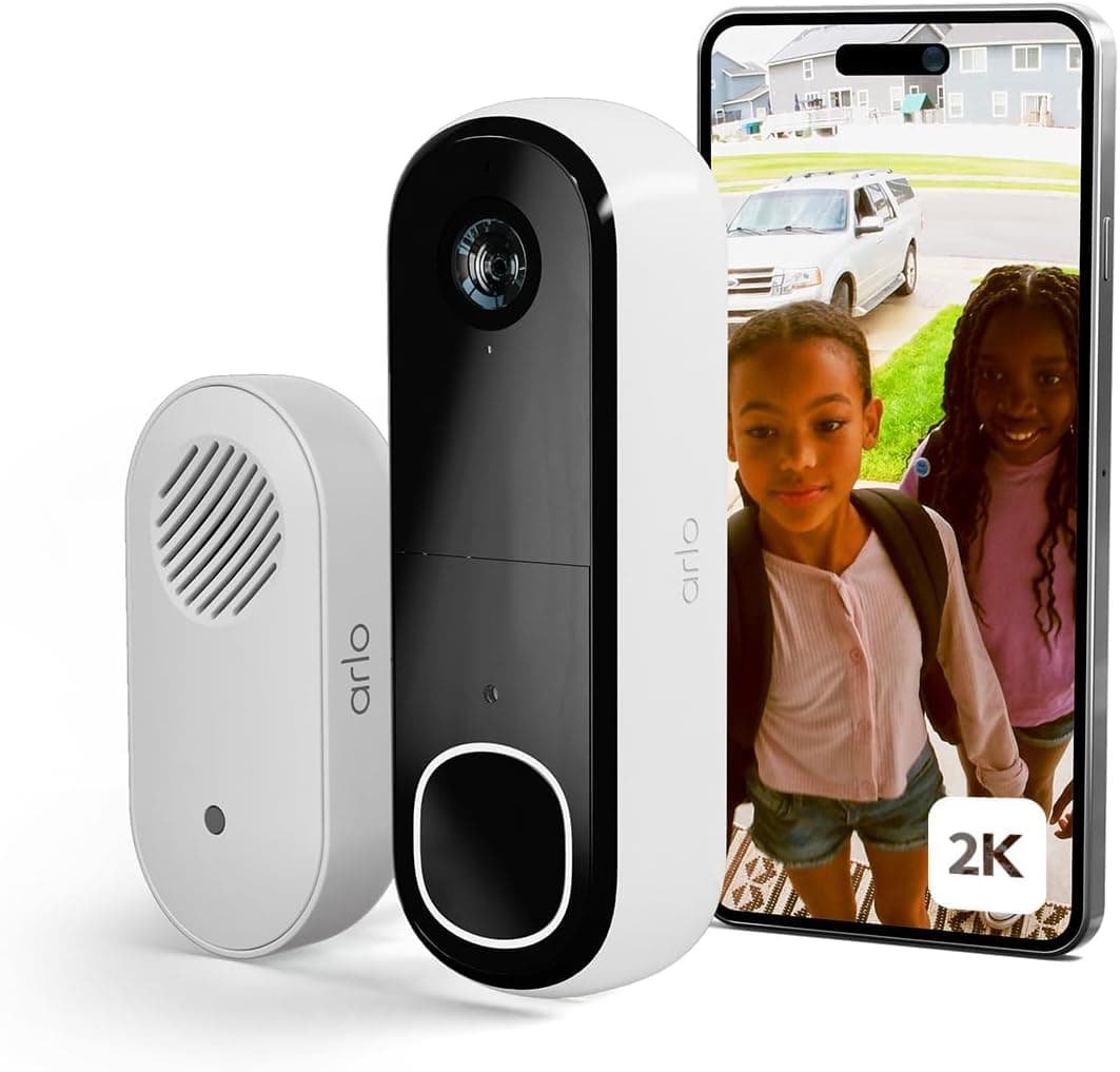 Videocitofono Arlo Essential 2K bianco con campanello Chime