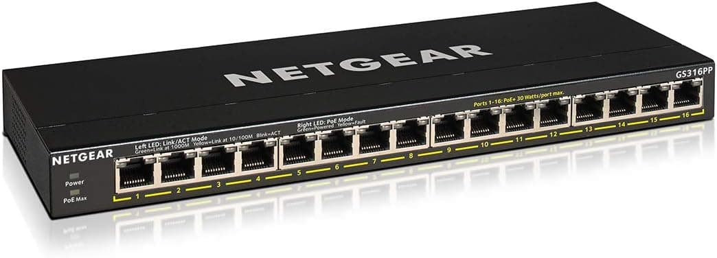 Switch di rete NETGEAR GS316PP 16 porte PoE+ nero