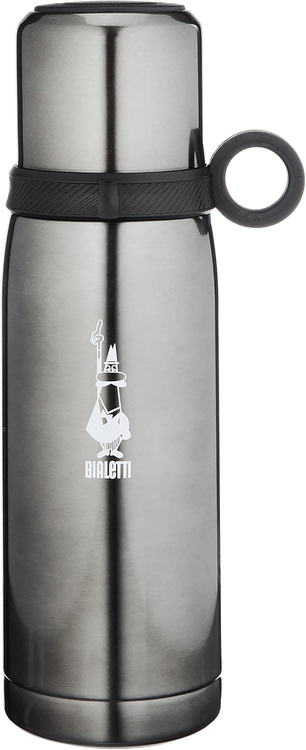 Bialetti To Go bottiglia termica 460ml colore grigio scuro con coperchio-tazza
