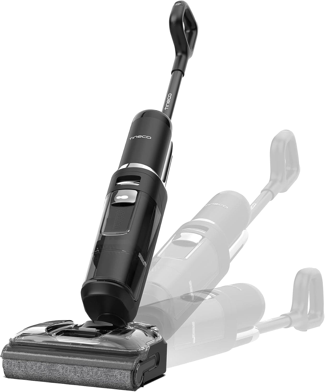 Tineco Floor ONE S7 Stretch Ultra lavapavimenti senza fili nero reclinato a 180 gradi
