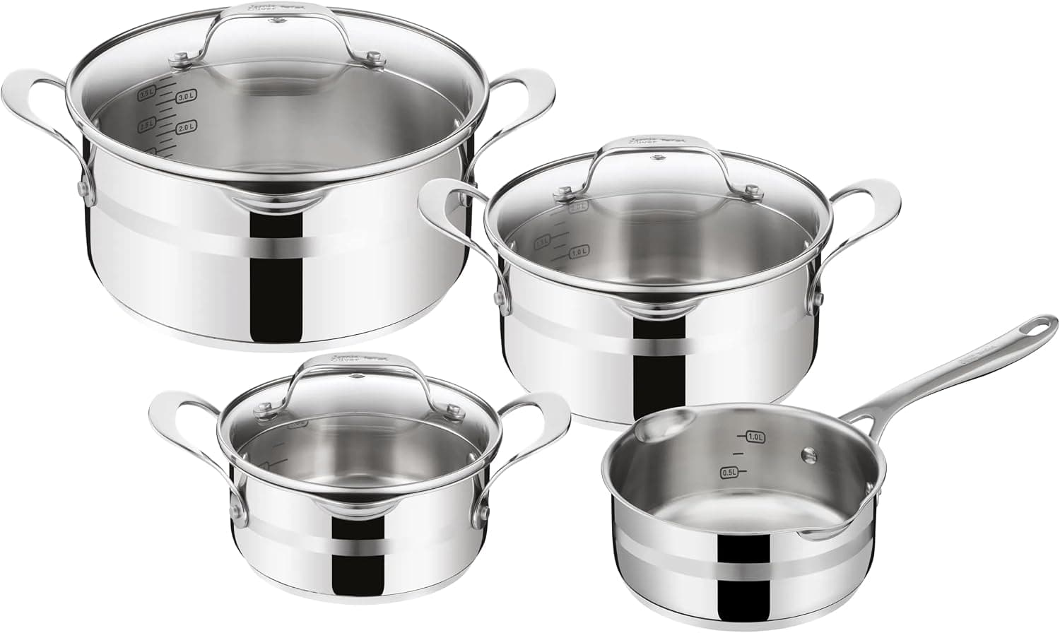 Set pentole Tefal Jamie Oliver Cook Smart 7 pezzi in acciaio inox