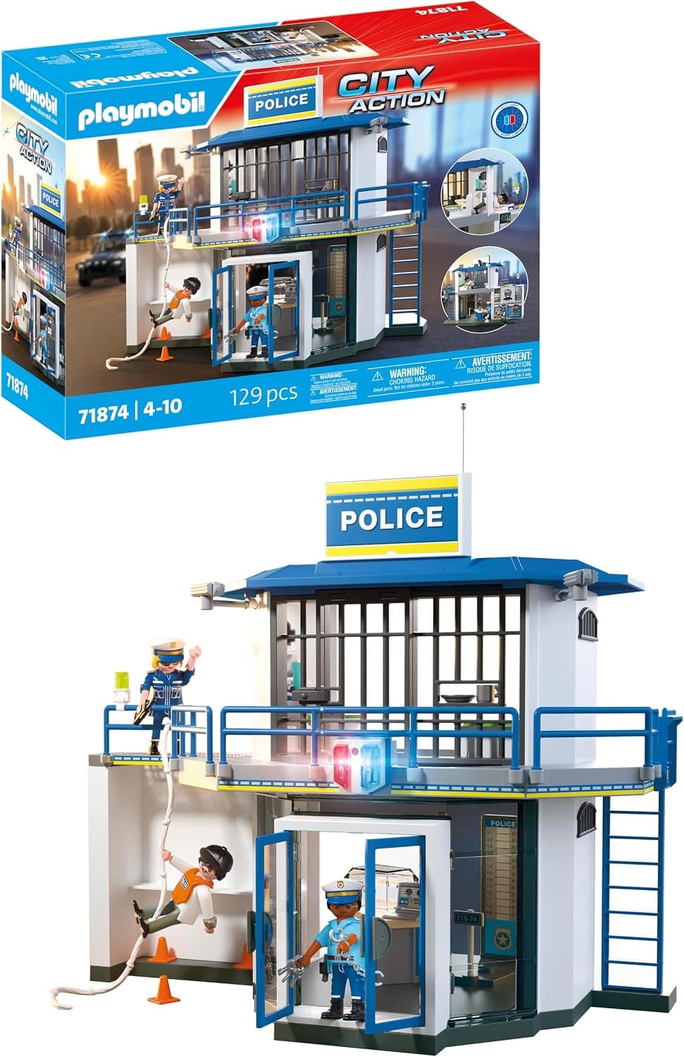 Set PLAYMOBIL City Action centrale di polizia con sala investigativa e statuine